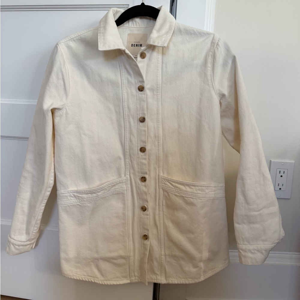 Sezane Will Cream Denim Jacket